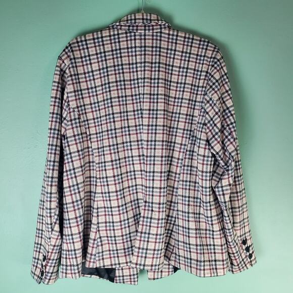 Torrid Womens Multi Color Plaid Studio Double Knit Blazer Size 2 - Picture 2 of 7